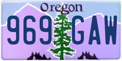OR license plate 969GAW