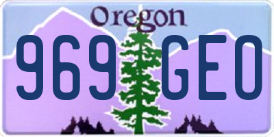 OR license plate 969GEO