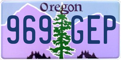 OR license plate 969GEP