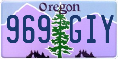 OR license plate 969GIY