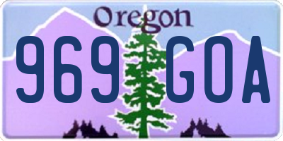 OR license plate 969GOA