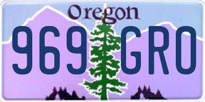 OR license plate 969GRO