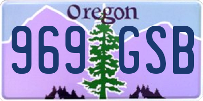 OR license plate 969GSB