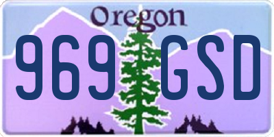 OR license plate 969GSD