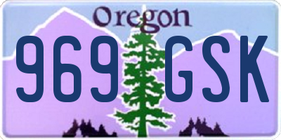 OR license plate 969GSK