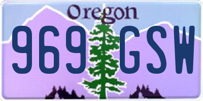 OR license plate 969GSW