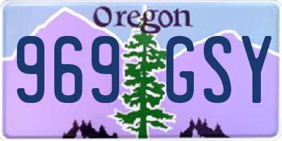 OR license plate 969GSY