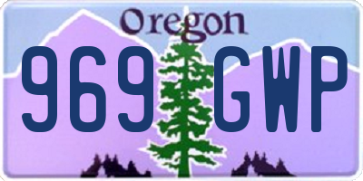OR license plate 969GWP