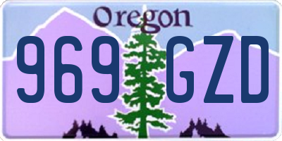 OR license plate 969GZD