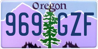 OR license plate 969GZF