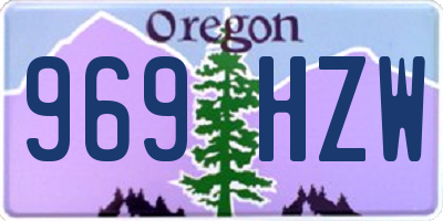 OR license plate 969HZW