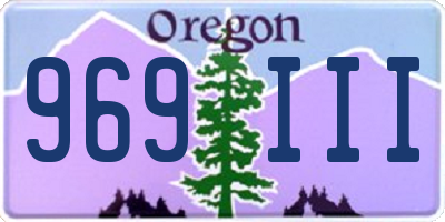 OR license plate 969III