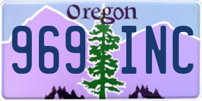 OR license plate 969INC