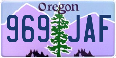 OR license plate 969JAF