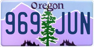 OR license plate 969JUN