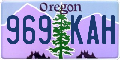 OR license plate 969KAH