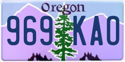 OR license plate 969KAO