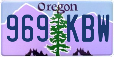 OR license plate 969KBW