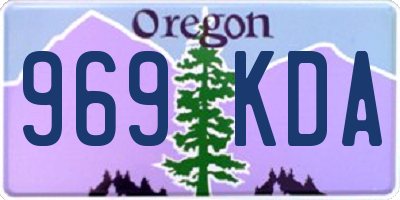 OR license plate 969KDA