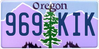 OR license plate 969KIK