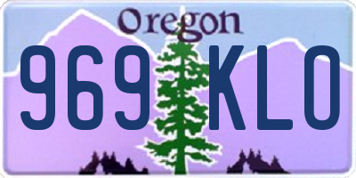 OR license plate 969KLO