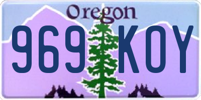 OR license plate 969KOY