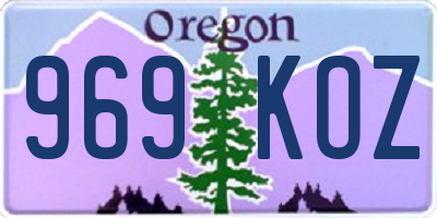 OR license plate 969KOZ