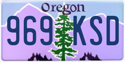 OR license plate 969KSD