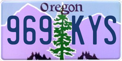 OR license plate 969KYS