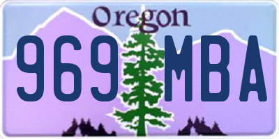 OR license plate 969MBA