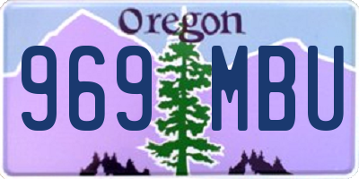 OR license plate 969MBU