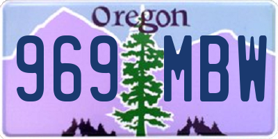 OR license plate 969MBW