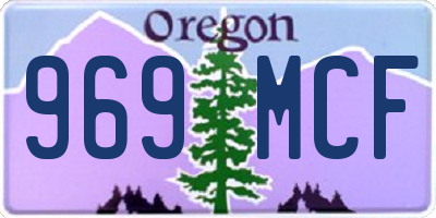 OR license plate 969MCF