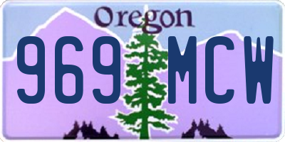 OR license plate 969MCW