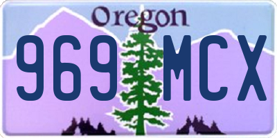 OR license plate 969MCX