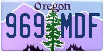 OR license plate 969MDF