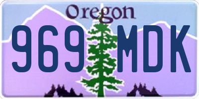 OR license plate 969MDK