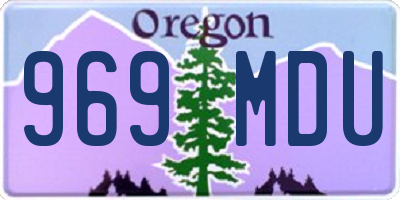 OR license plate 969MDU