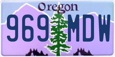 OR license plate 969MDW