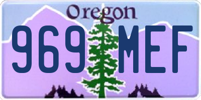 OR license plate 969MEF