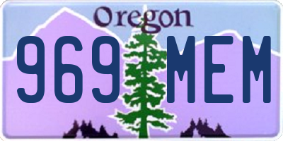 OR license plate 969MEM