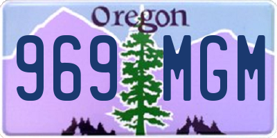 OR license plate 969MGM