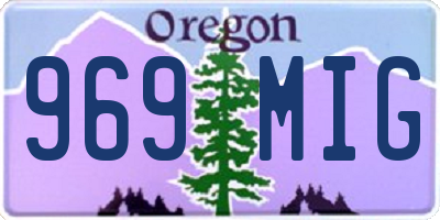 OR license plate 969MIG