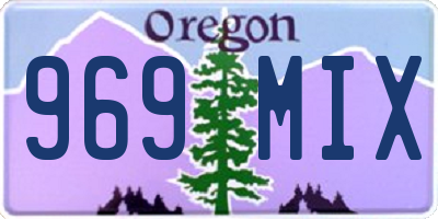 OR license plate 969MIX