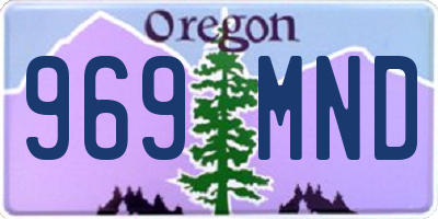 OR license plate 969MND