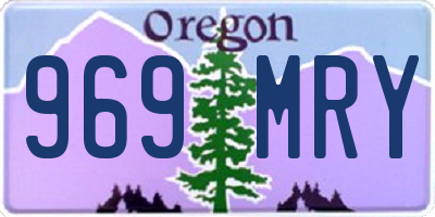 OR license plate 969MRY