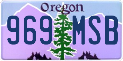 OR license plate 969MSB