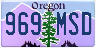 OR license plate 969MSD
