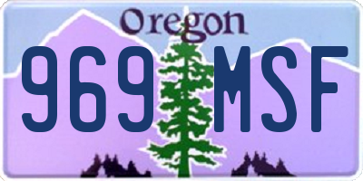 OR license plate 969MSF
