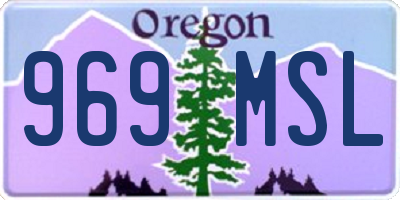 OR license plate 969MSL